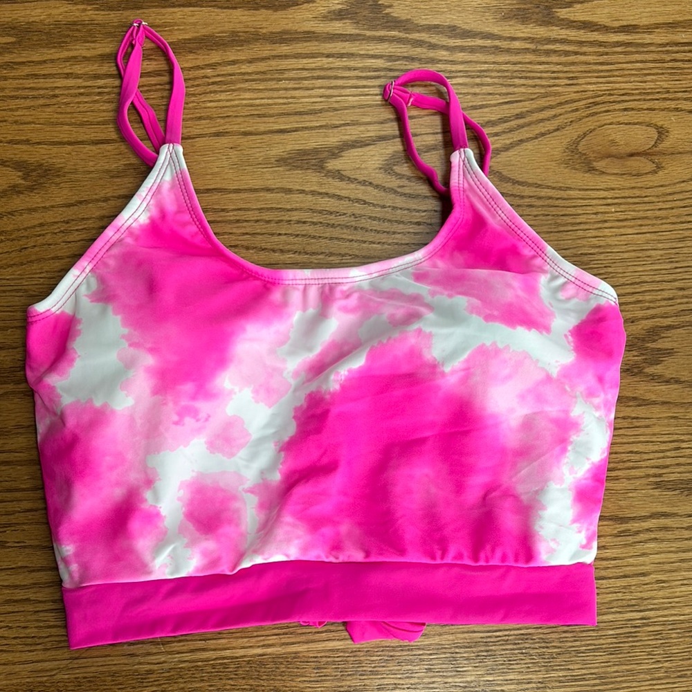 Pink Tie-Dye Bikini Top